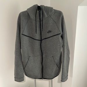 Grey nike tech fleece zipper hoodie